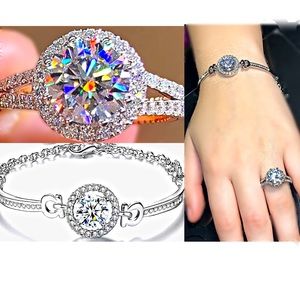 Crystal bracelet and ring set